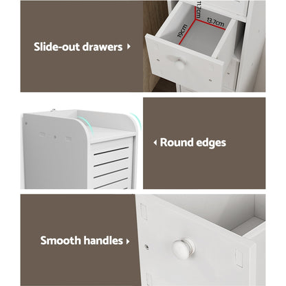 Artiss Bathroom Toilet Storage Cabinet Laundry Tallboy Cupboard Slim Corner - TRENDZ