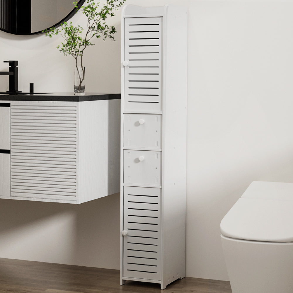 Artiss Bathroom Toilet Storage Cabinet Laundry Tallboy Cupboard Slim Corner - TRENDZ