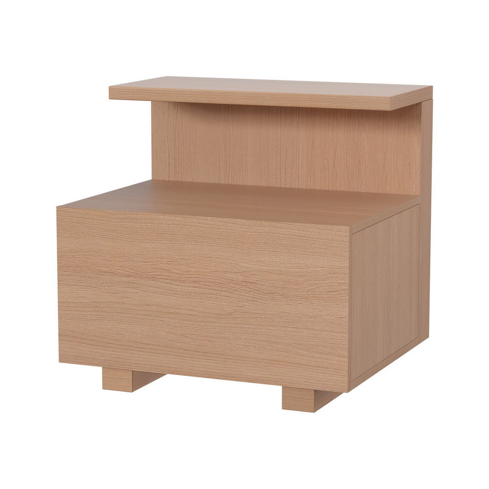 Artiss Bedside Table 1 Drawer - Pine - TRENDZ