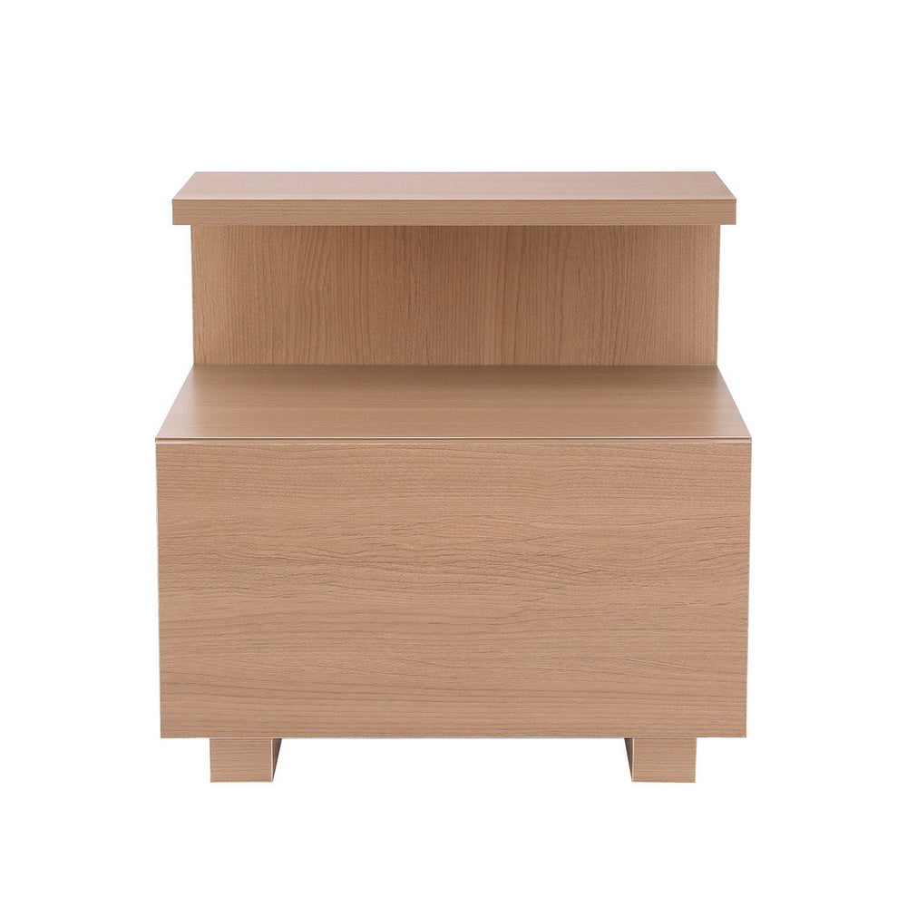 Artiss Bedside Table 1 Drawer - Pine - TRENDZ