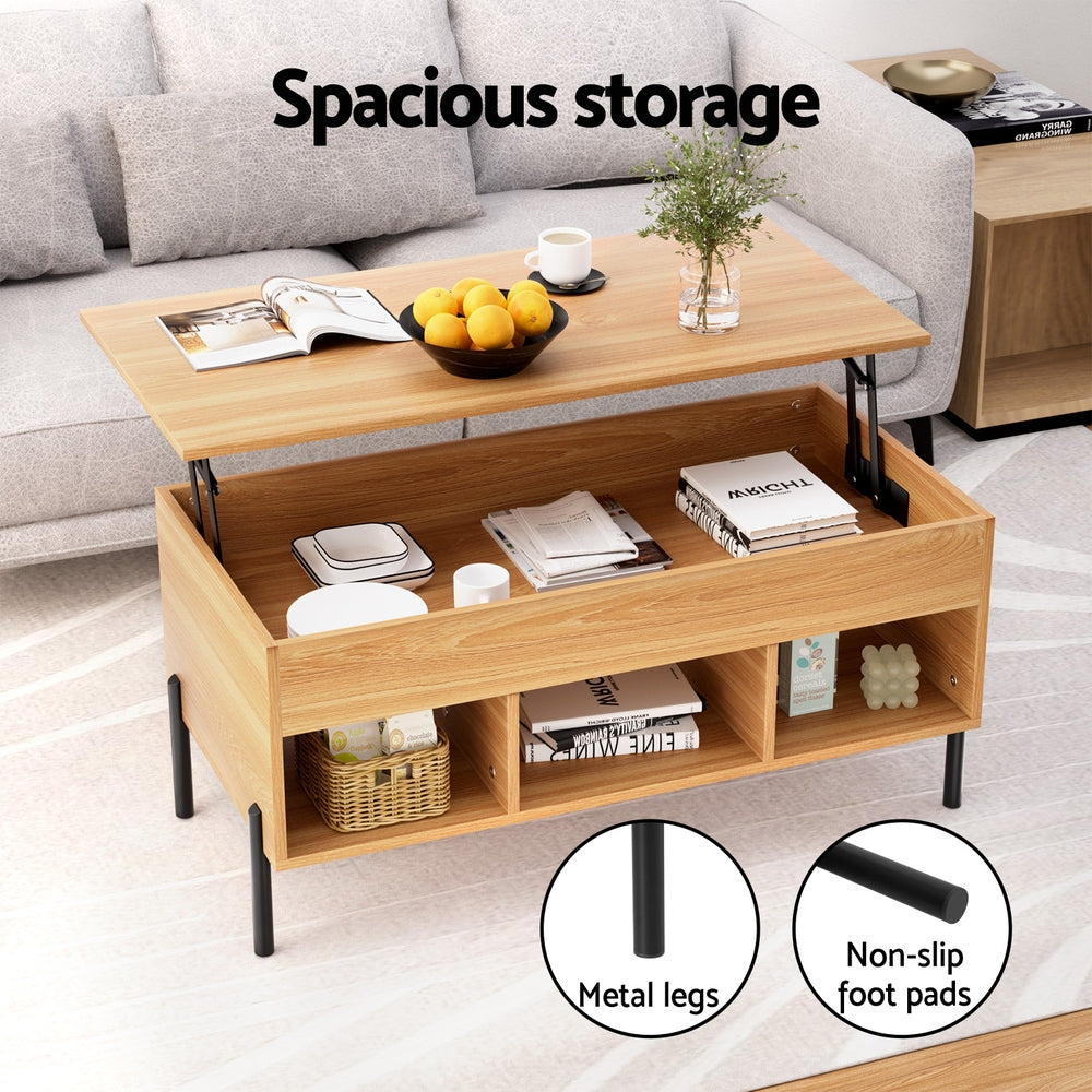 Artiss Coffee Table Lift-top Oak - TRENDZ