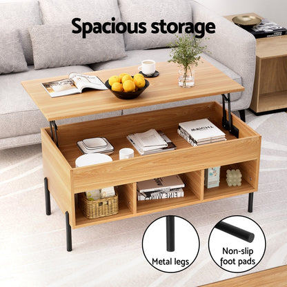 Artiss Coffee Table Lift-top Oak - TRENDZ