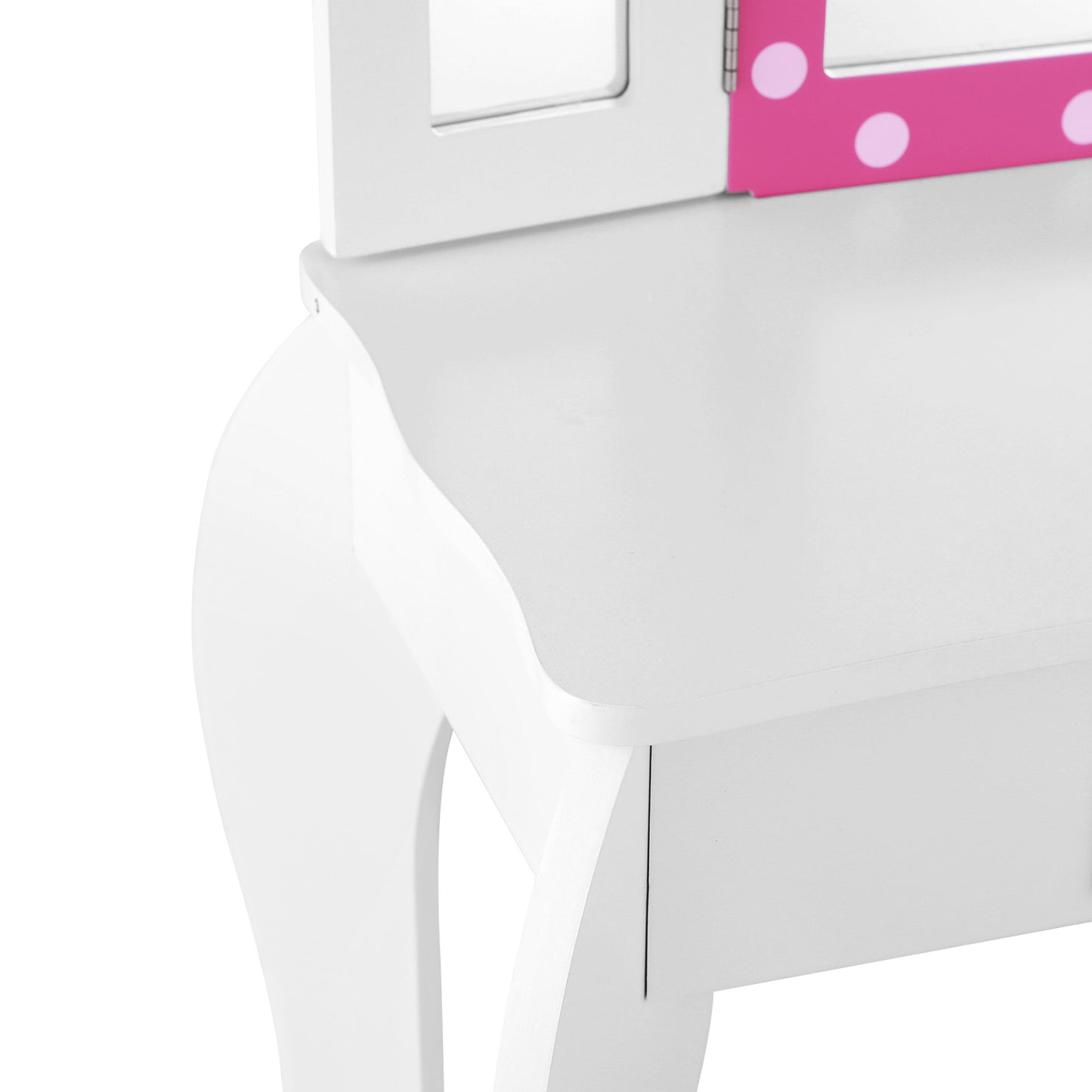 Keezi Kids Dressing Table Vanity Makeup Chair Set Wooden 3 Mirror Drawer Pink - TRENDZ