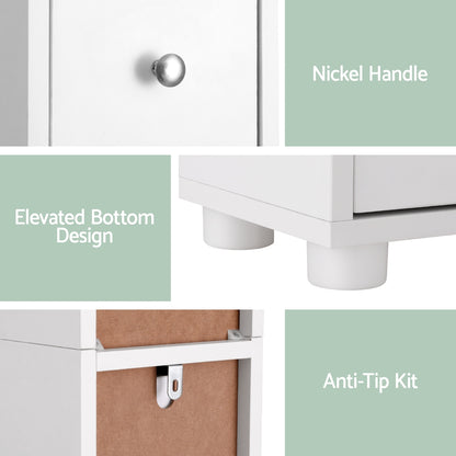 Artiss Bathroom Storage Cabinet 180cm Tall Slim Floor Cupboard Toilet Narrow Linen Tower - TRENDZ