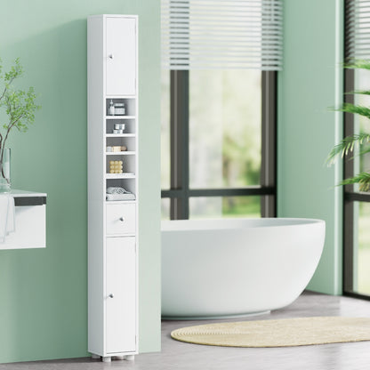 Artiss Bathroom Storage Cabinet 180cm Tall Slim Floor Cupboard Toilet Narrow Linen Tower - TRENDZ