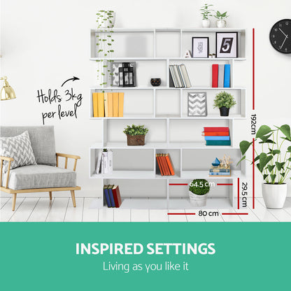 Artiss Bookshelf 6 Tiers - RIVA White - TRENDZ