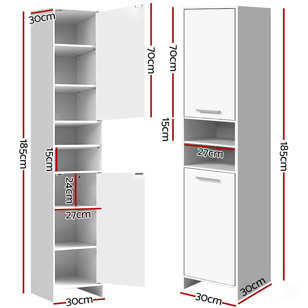 Artiss Bathroom Cabinet Storage 185cm White - TRENDZ