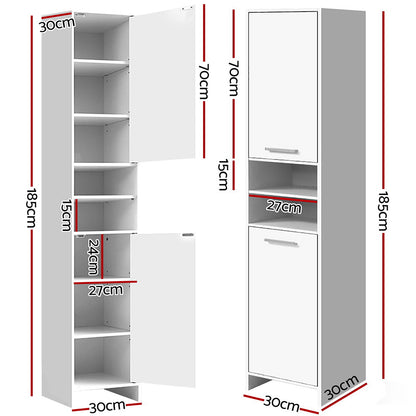 Artiss Bathroom Cabinet Storage 185cm White - TRENDZ
