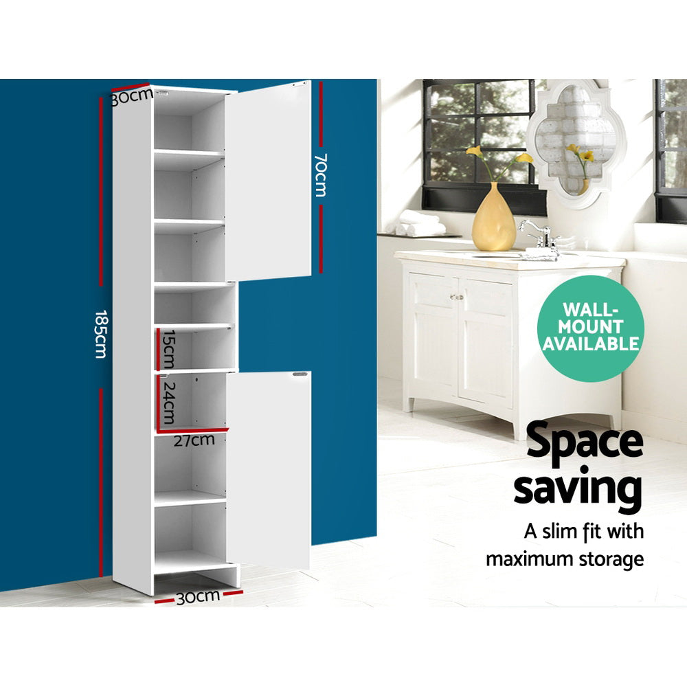 Artiss Bathroom Cabinet Storage 185cm White - TRENDZ