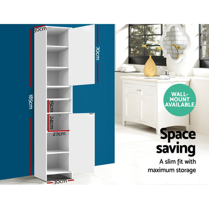 Artiss Bathroom Cabinet Storage 185cm White - TRENDZ