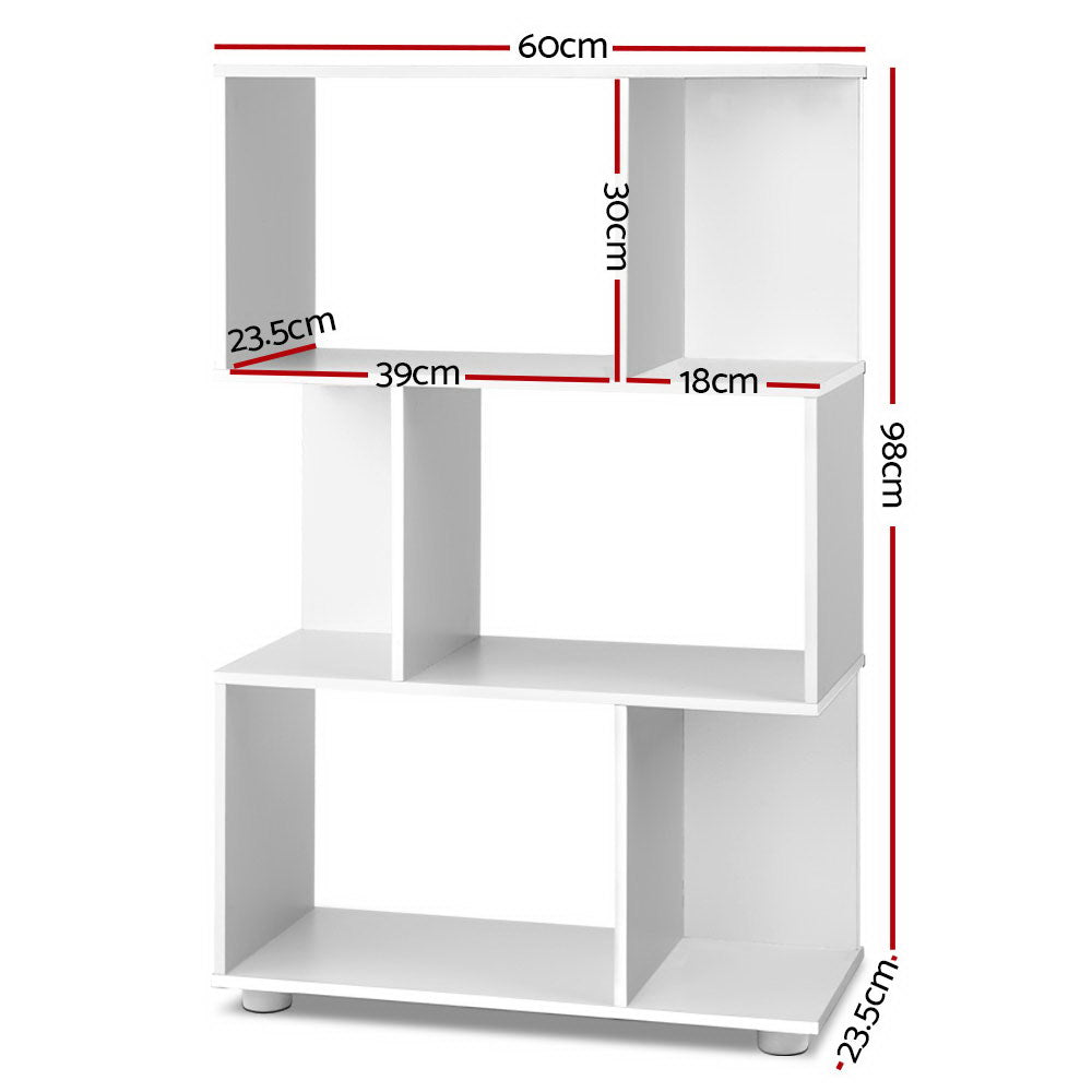 Artiss Bookshelf 3 Tiers - NINA White - TRENDZ