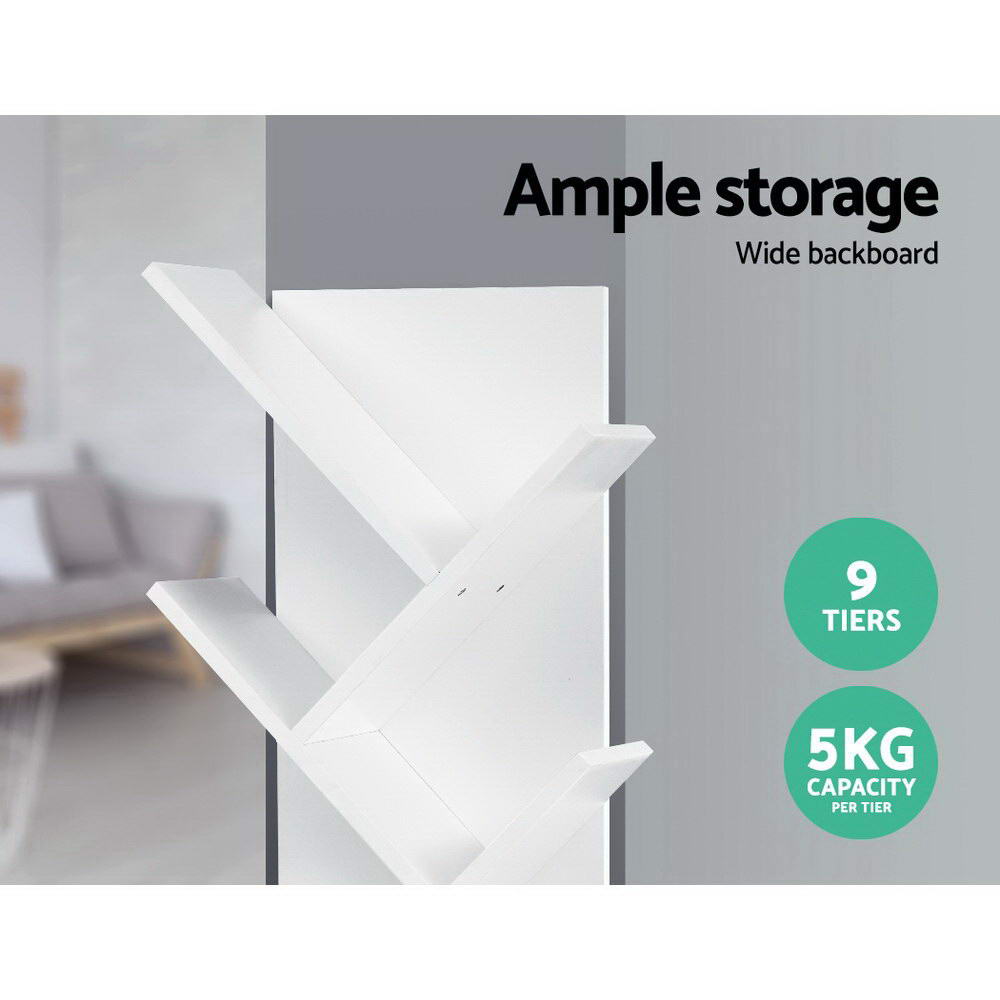 Artiss Tree Bookshelf 9 Tiers - ECHO White - TRENDZ