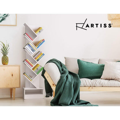 Artiss Tree Bookshelf 9 Tiers - ECHO White - TRENDZ