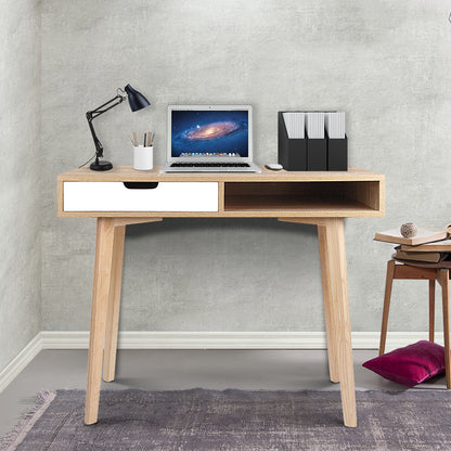 Artiss Computer Desk Drawer Cabinet Shelf Oak 90CM - TRENDZ