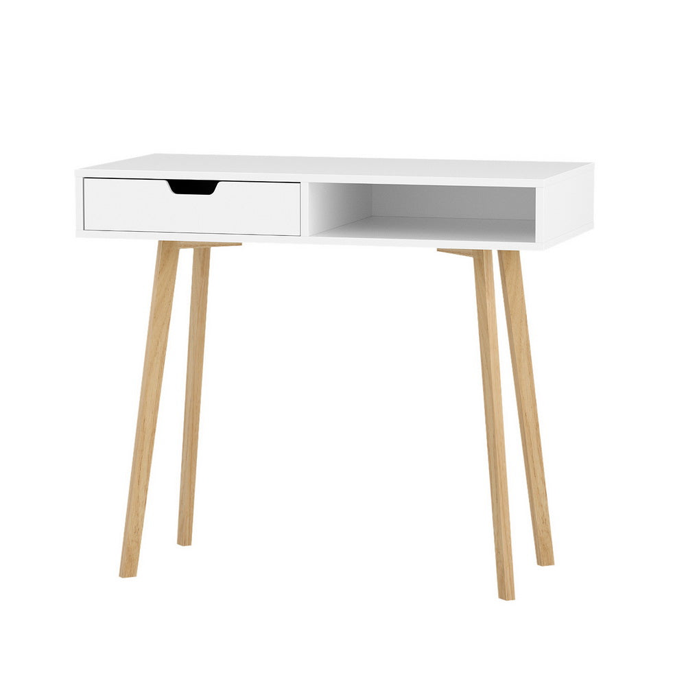 Artiss Computer Desk Drawer Cabinet Shelf White 90CM - TRENDZ