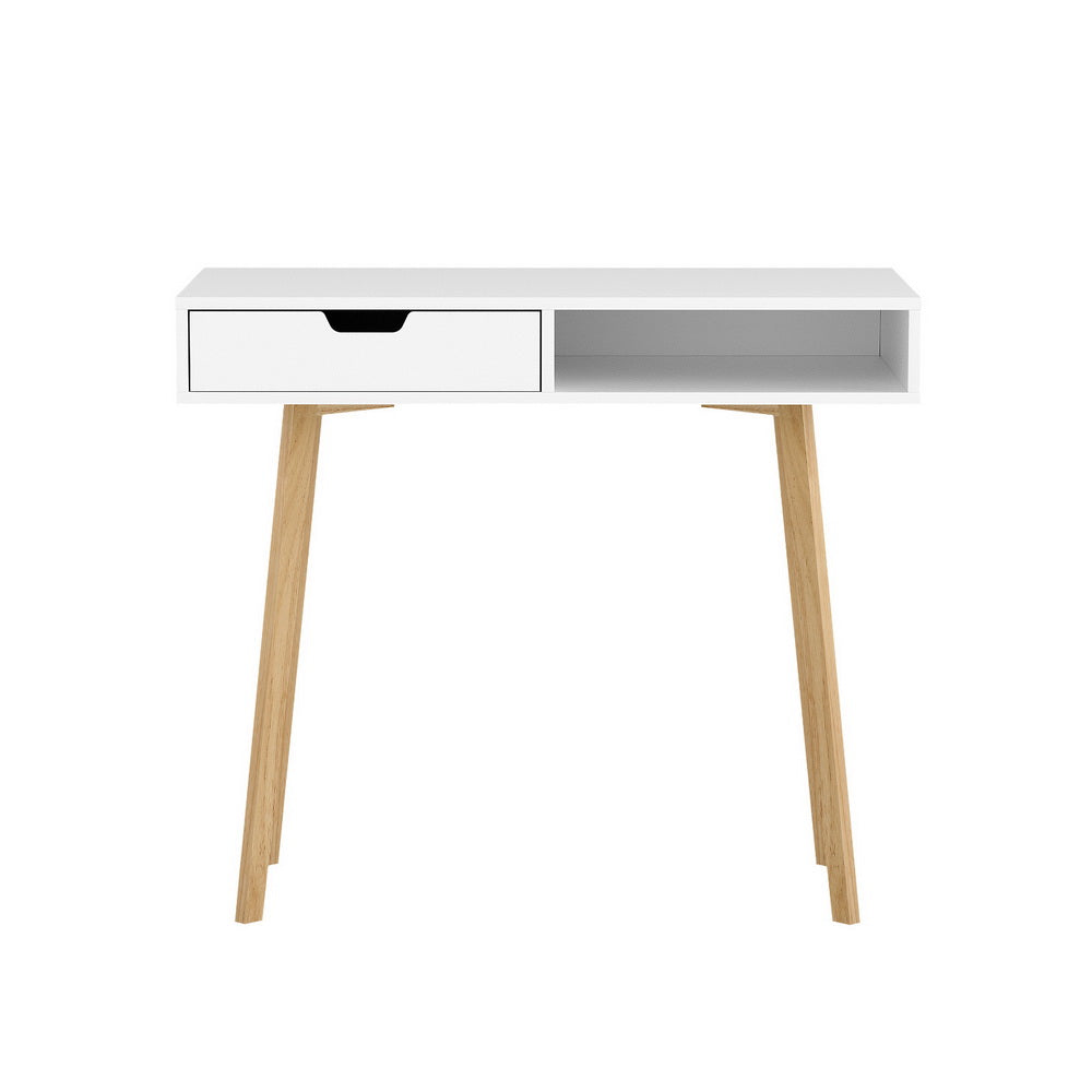 Artiss Computer Desk Drawer Cabinet Shelf White 90CM - TRENDZ