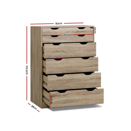 Artiss 6 Chest of Drawers - MYLA Oak - TRENDZ