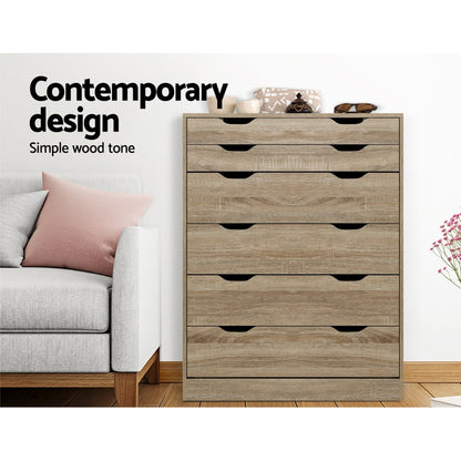 Artiss 6 Chest of Drawers - MYLA Oak - TRENDZ