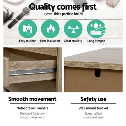 Artiss 6 Chest of Drawers - MYLA Oak - TRENDZ