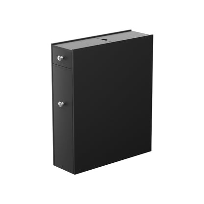 Artiss Bathroom Storage Cabinet Toilet Slim Tissue Box Caddy Holder Side Wooden Black - TRENDZ
