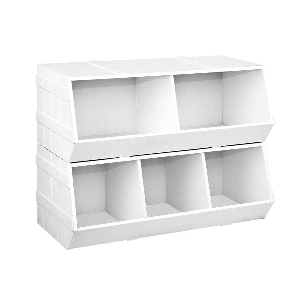 Keezi Kids Toy Box Bookshelf Storage Bookcase Organiser Display Stackable - TRENDZ