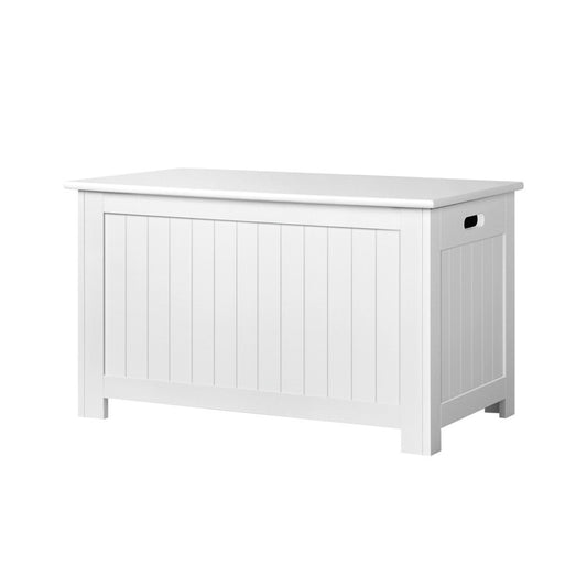 Keezi Kids Toy Box Chest Storage Blanket Children Clothes Room Organiser White - TRENDZ