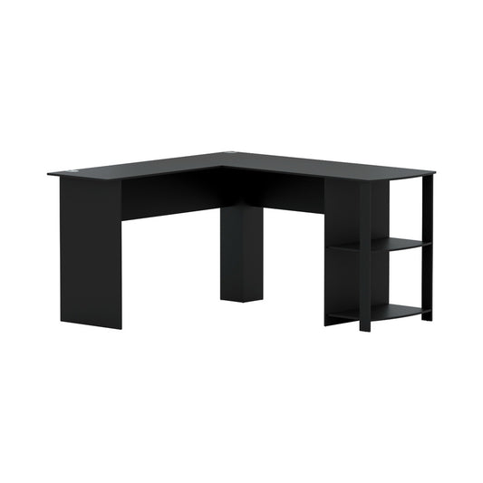 Artiss Computer Desk Shelf L-Shape Black 136CM - TRENDZ