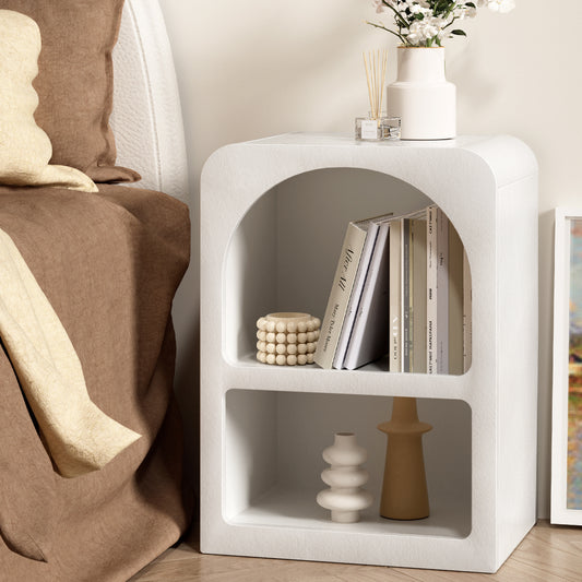Artiss Bedside Table Shelves Side End Table Storage Nightstand White ARCHED - TRENDZ