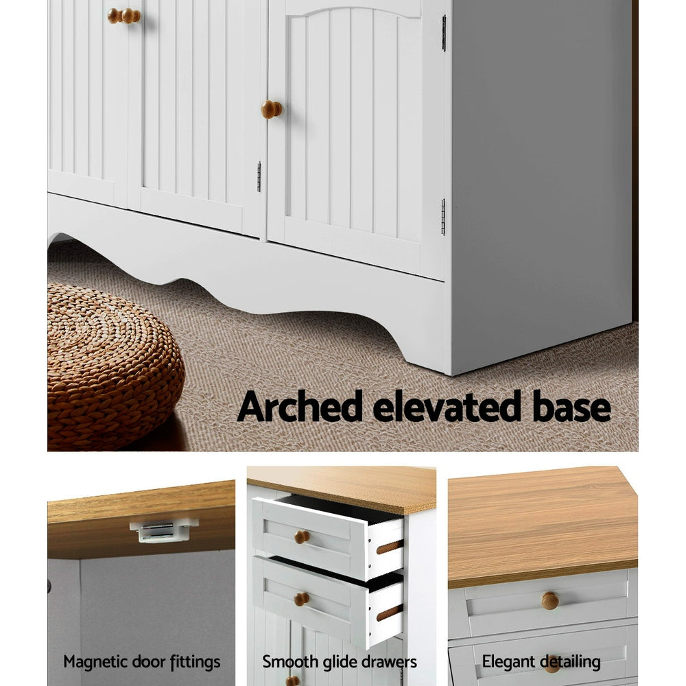Artiss Buffet Sideboard 3 Doors - BERNE White - TRENDZ
