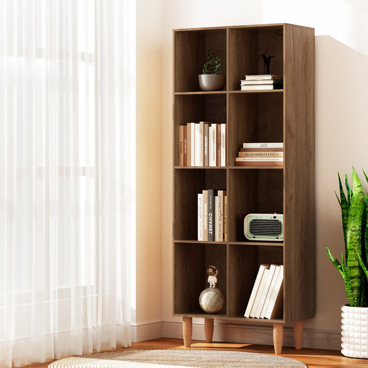 Artiss Bookshelf Bookcase 4 Tiers LEOR Walnut - TRENDZ