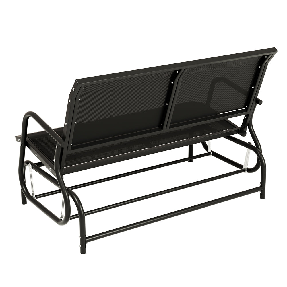 Gardeon Outdoor Garden Bench Seat Swing Glider Rocking 2 Seater Patio Furniture Black - TRENDZ