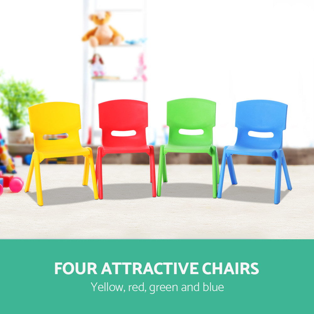 Keezi Kids Chairs Set Plastic Set of 4 Activity Study Chair 50KG - TRENDZ