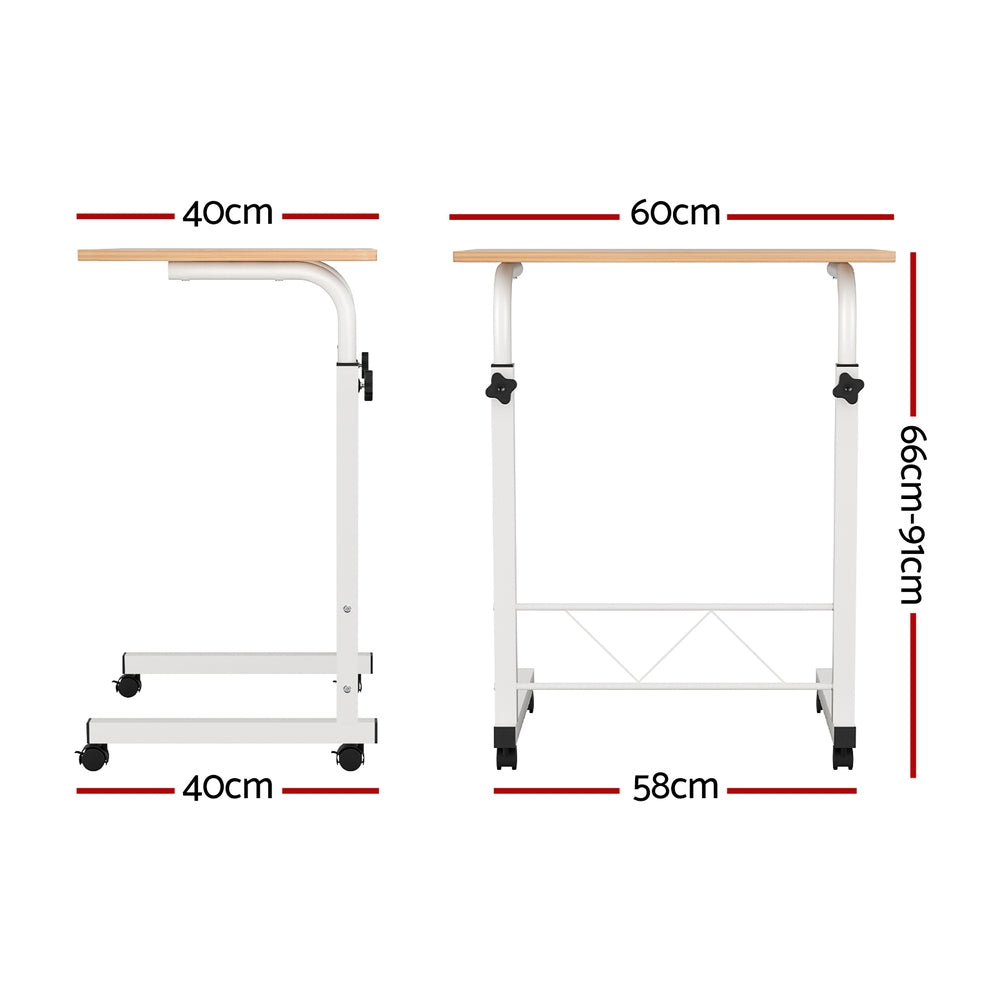 Artiss Laptop Desk Table Adjustable 60CM Light Wood - TRENDZ