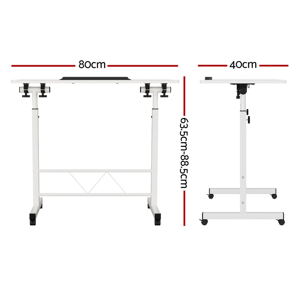 Artiss Laptop Desk Table Adjustable 80CM White - TRENDZ