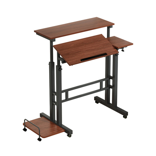 Artiss Laptop Desk Table Adjustable Dark Wood 80CM - TRENDZ