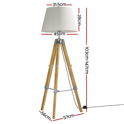 Artiss Tripod Floor Lamp Adjustable Height LED Light Stand Home Room Reading - TRENDZ
