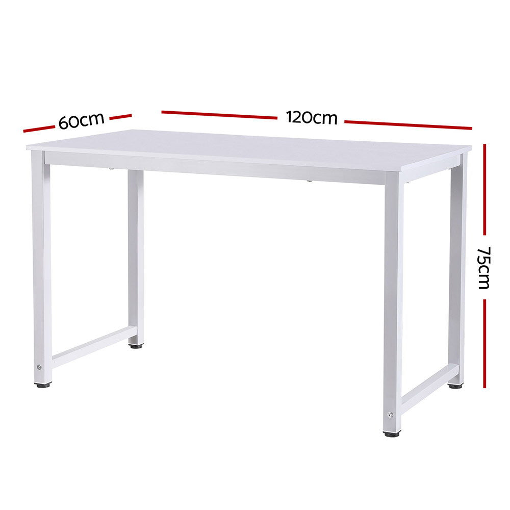 Artiss Computer Desk Home Office Study Table White 120CM - TRENDZ