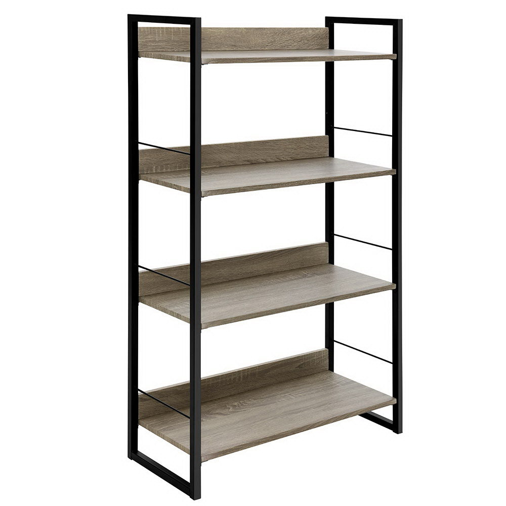 Artiss Bookshelf 4 Tiers - NOE Black and Oak - TRENDZ