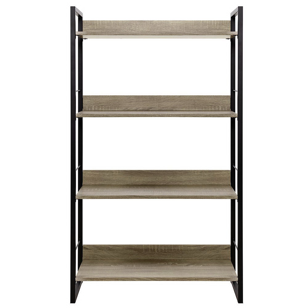 Artiss Bookshelf 4 Tiers - NOE Black and Oak - TRENDZ