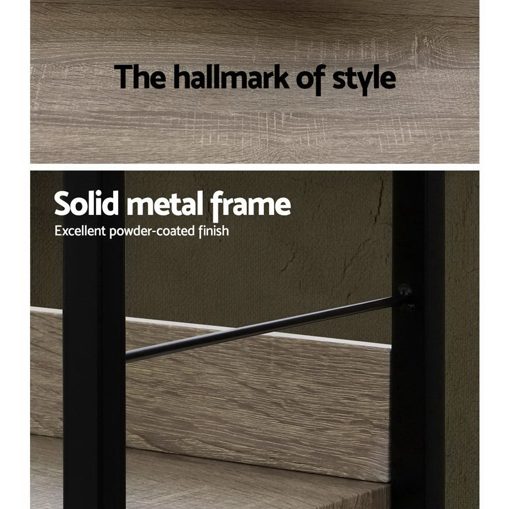 Artiss Bookshelf 4 Tiers - NOE Black and Oak - TRENDZ
