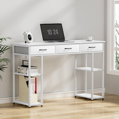 Artiss Computer Desk Drawer Shelves Study Table 120CM White - TRENDZ