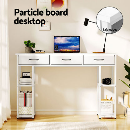 Artiss Computer Desk Drawer Shelves Study Table 120CM White - TRENDZ
