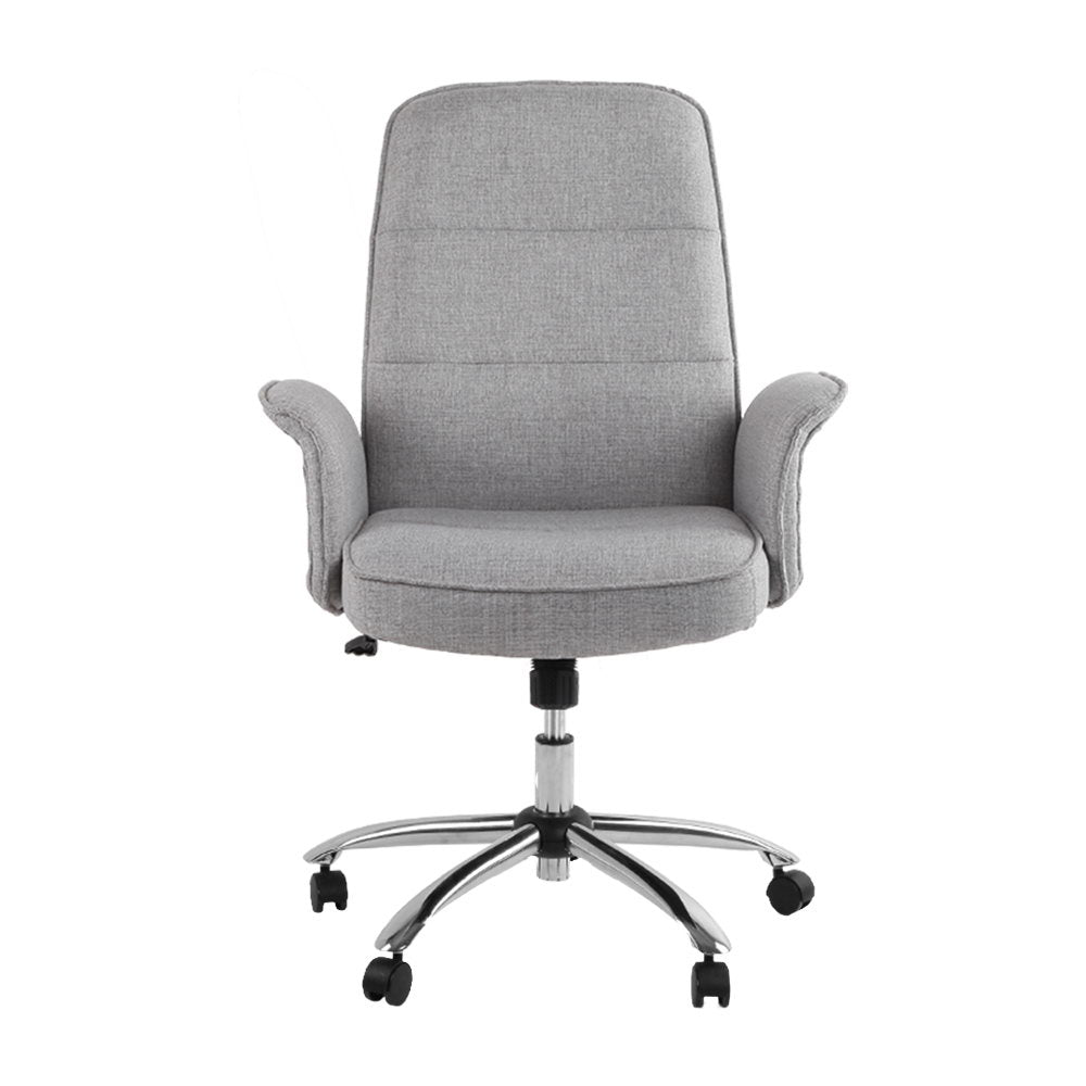 Artiss Fabric Office Chair Computer Chairs Grey - TRENDZ