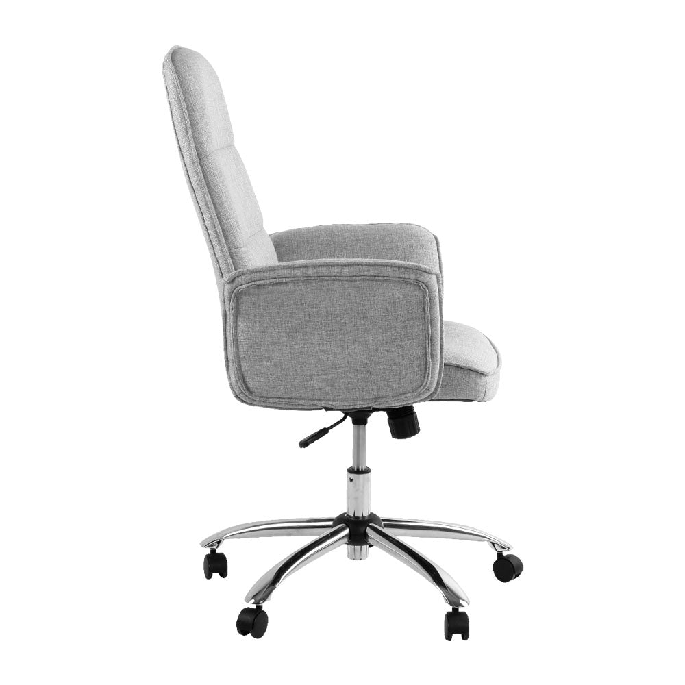 Artiss Fabric Office Chair Computer Chairs Grey - TRENDZ