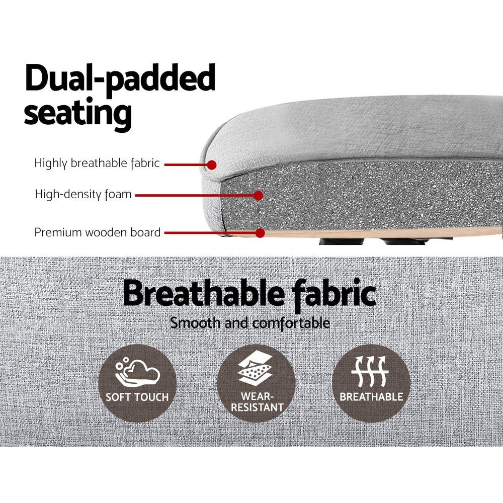 Artiss Fabric Office Chair Computer Chairs Grey - TRENDZ