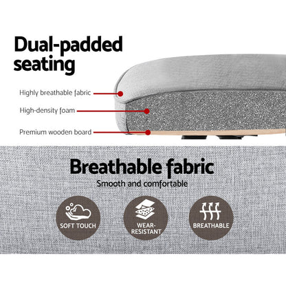 Artiss Fabric Office Chair Computer Chairs Grey - TRENDZ