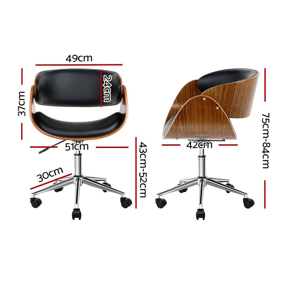 Artiss Wooden Office Chair Black