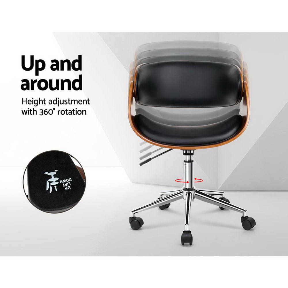 Artiss Wooden Office Chair Black