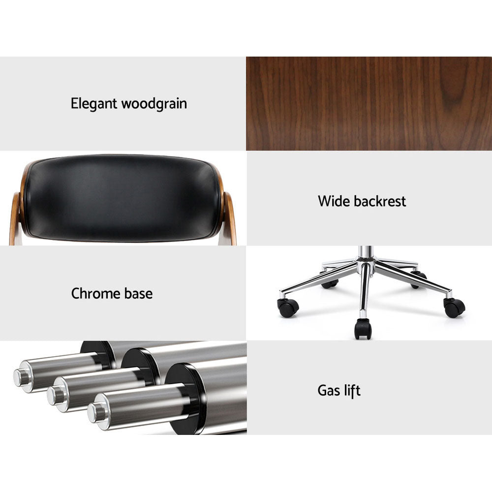 Artiss Wooden Office Chair Black