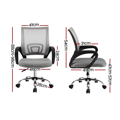 Artiss Mesh Office Chair Mid Back Grey - TRENDZ